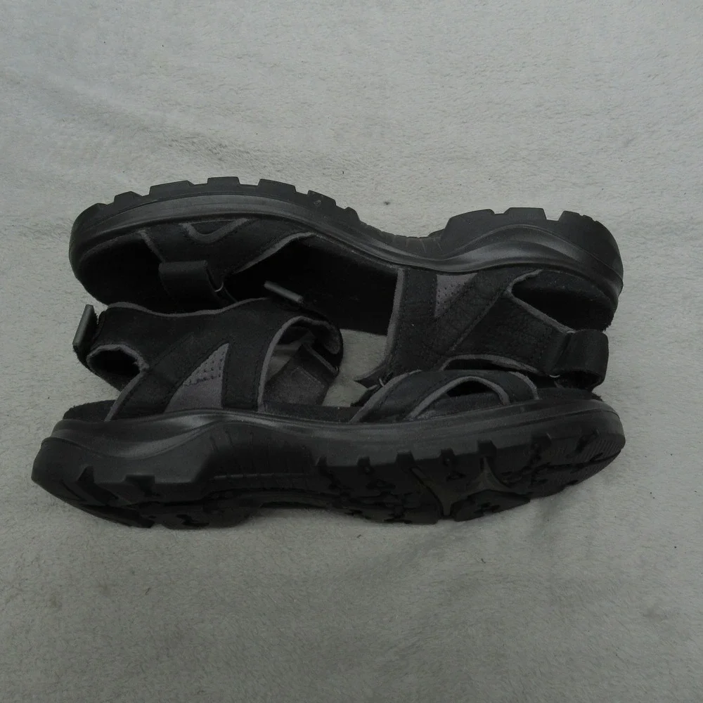 ECCO Mens 7 Yucatan Sandals Black Leather Adjustable Strap‎ Hiking Outdoor EU40